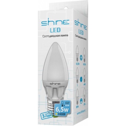 Светодиодная-лампа-Shine-C37-6,5W-E27