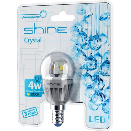 Светодиодная лампа Shine Crystal B Dimm. 4W E14